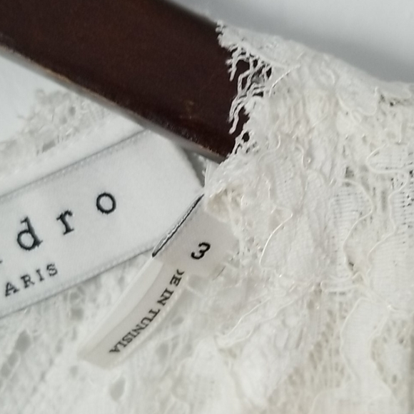 Sandro white lace long sleeve mini  dress - Picture 8 of 10